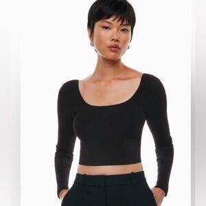 Aritzia Babaton Sculpt Knit Squareneck Longsleeve Top 100348